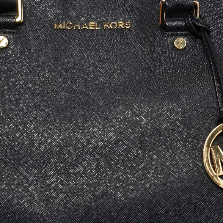 Pre Owned Michael Kors Black Leather Large Sutton Tote