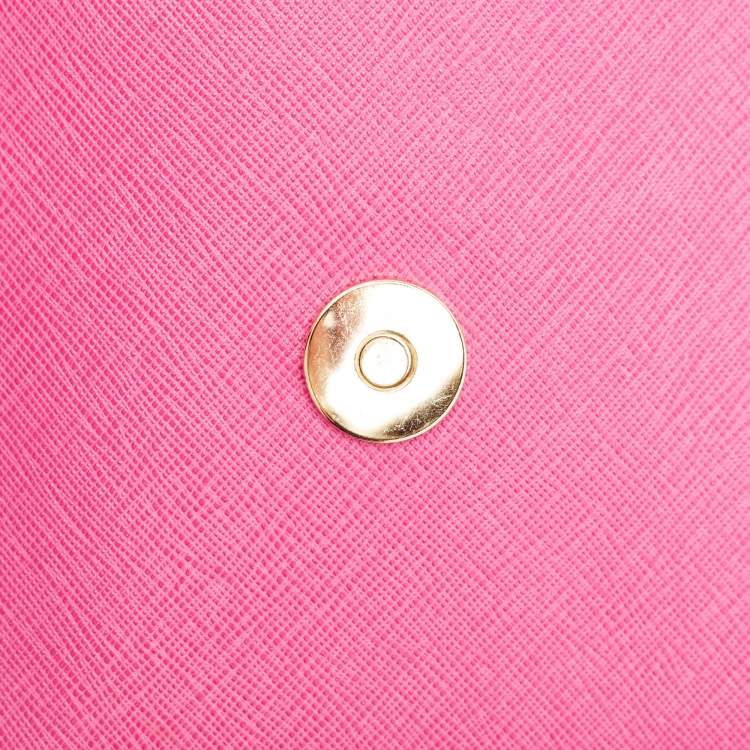 Pre Owned Michael Kors Fuchsia Leather Lana Clutch Bag