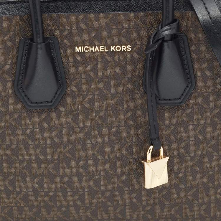 Pre Owned Michael Kors Tricolor Signature Coated Canvas and Leather Mercer Satchel