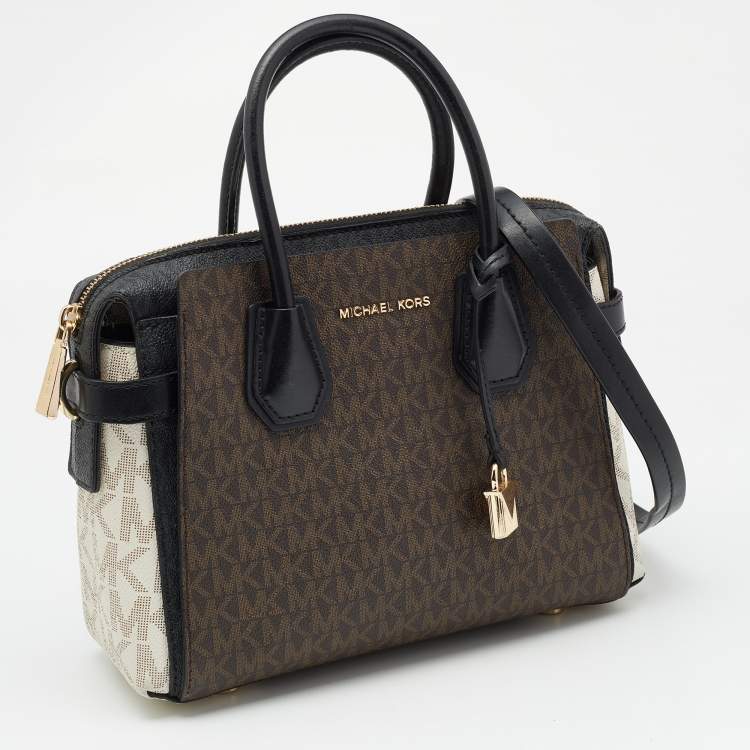 Pre Owned Michael Kors Tricolor Signature Coated Canvas and Leather Mercer Satchel
