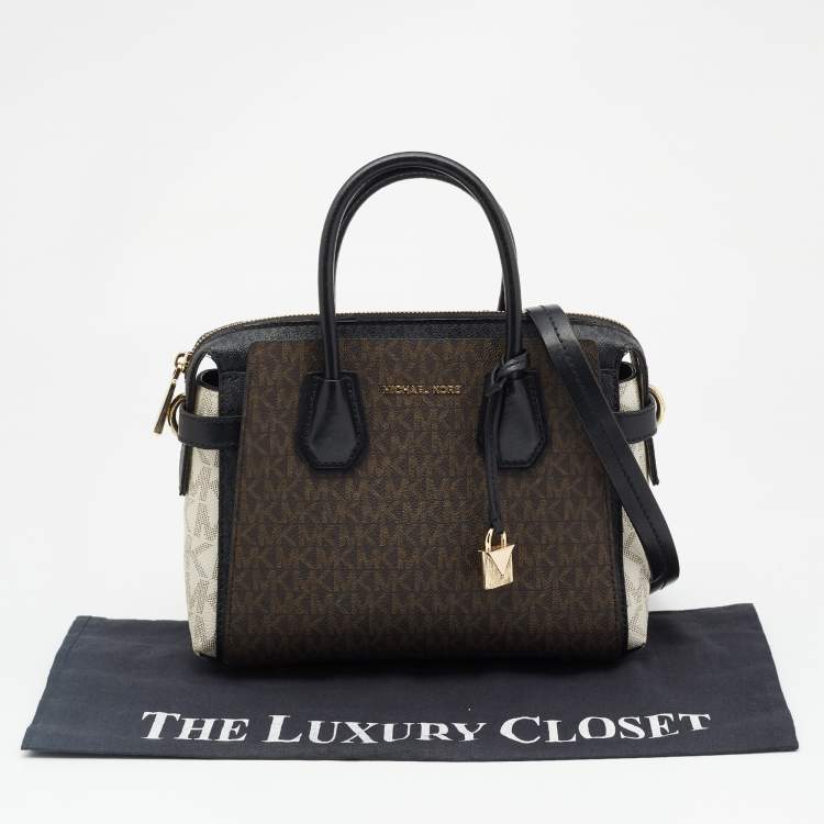 Pre Owned Michael Kors Tricolor Signature Coated Canvas and Leather Mercer Satchel