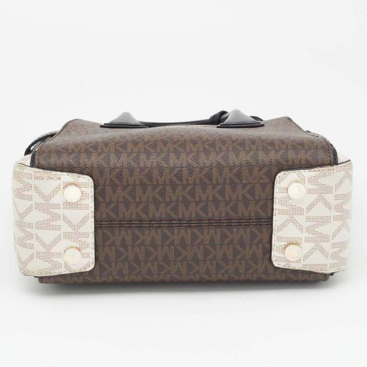 Pre Owned Michael Kors Tricolor Signature Coated Canvas and Leather Mercer Satchel