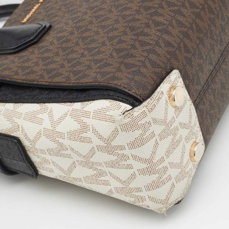Pre Owned Michael Kors Tricolor Signature Coated Canvas and Leather Mercer Satchel