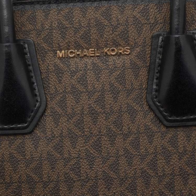 Pre Owned Michael Kors Tricolor Signature Coated Canvas and Leather Mercer Satchel