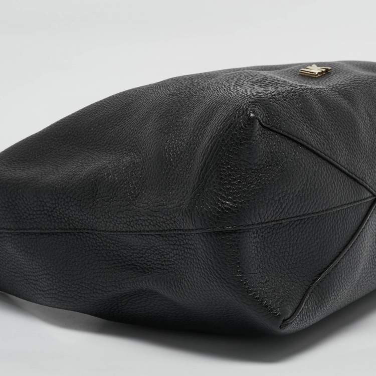 Pre Owned Michael Kors Black Leather Junie Shoulder Bag