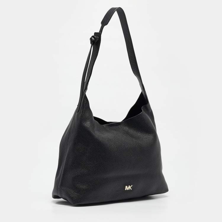 Pre Owned Michael Kors Black Leather Junie Shoulder Bag