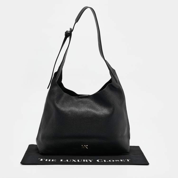 Pre Owned Michael Kors Black Leather Junie Shoulder Bag