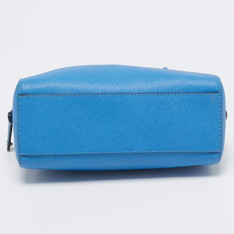Pre Owned Michael Kors Blue Leather Dome Satchel