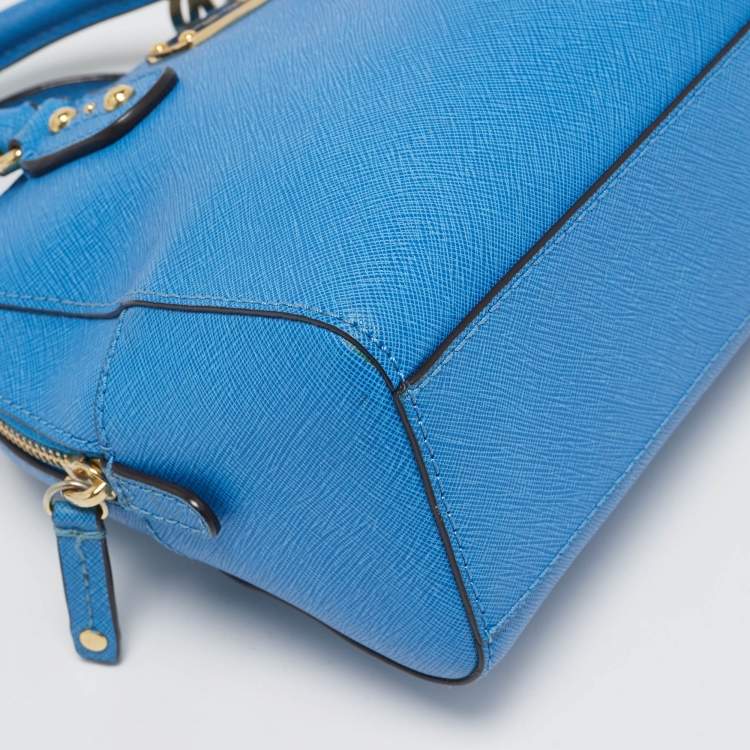 Pre Owned Michael Kors Blue Leather Dome Satchel