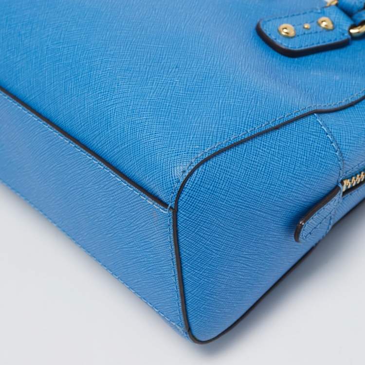 Pre Owned Michael Kors Blue Leather Dome Satchel