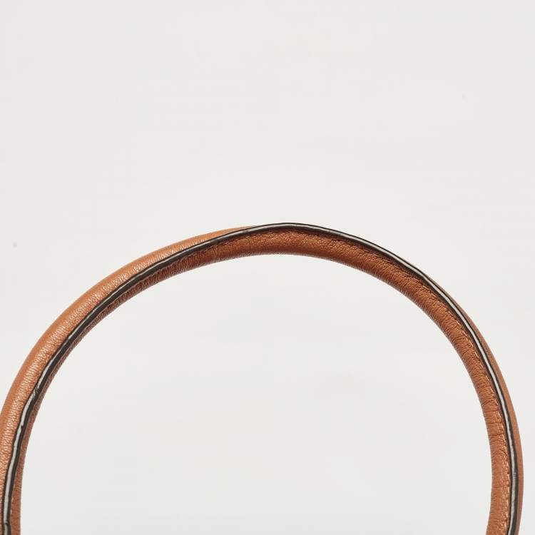 Pre Owned Michael Kors Brown Leather Large Hamilton North South Tote