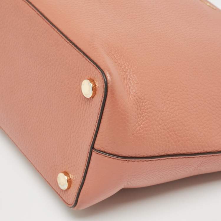 Pre Owned Michael Kors Blush Red Leather Bedford Tote