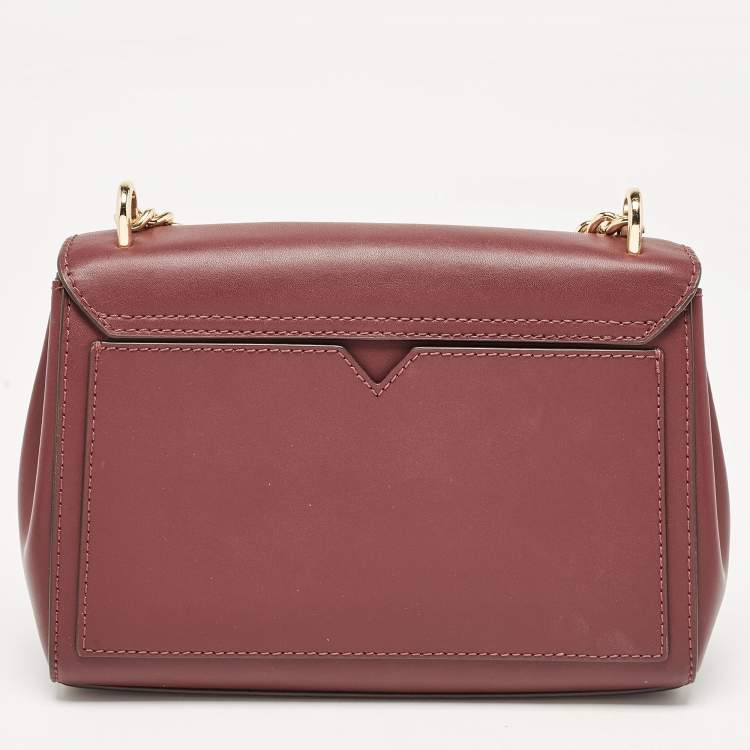 Pre Owned Michael Kors Burgundy Leather Small Lita Shoulder Bag 
