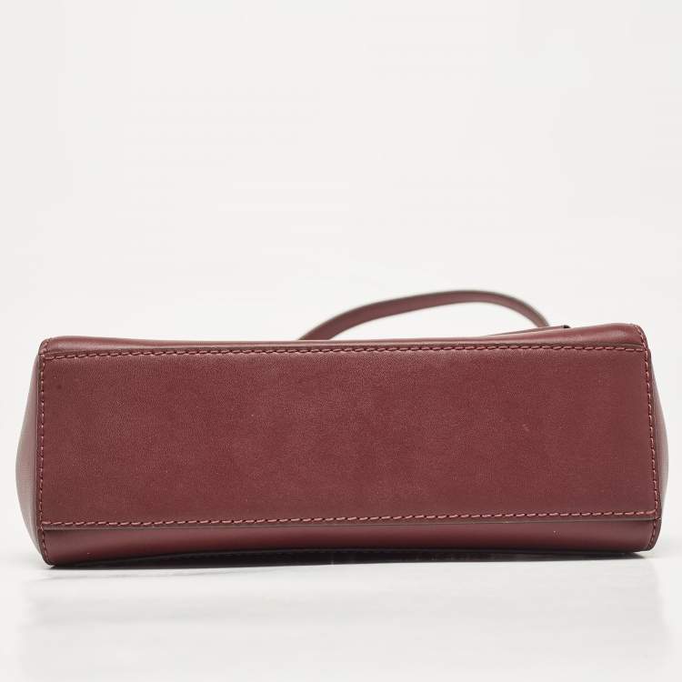 Pre Owned Michael Kors Burgundy Leather Small Lita Shoulder Bag 