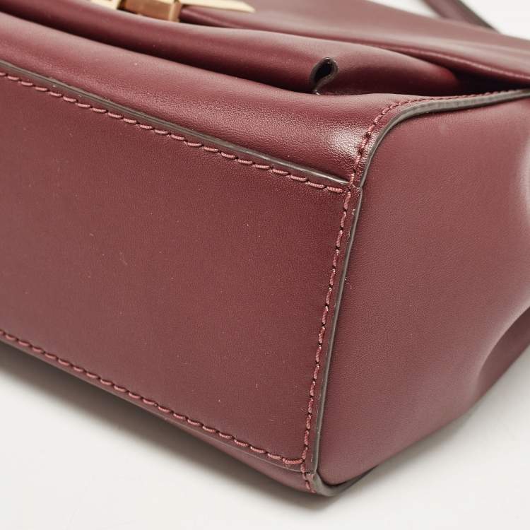 Pre Owned Michael Kors Burgundy Leather Small Lita Shoulder Bag 