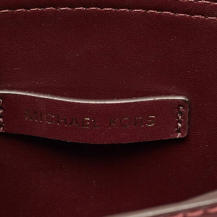 Pre Owned Michael Kors Burgundy Leather Small Lita Shoulder Bag 