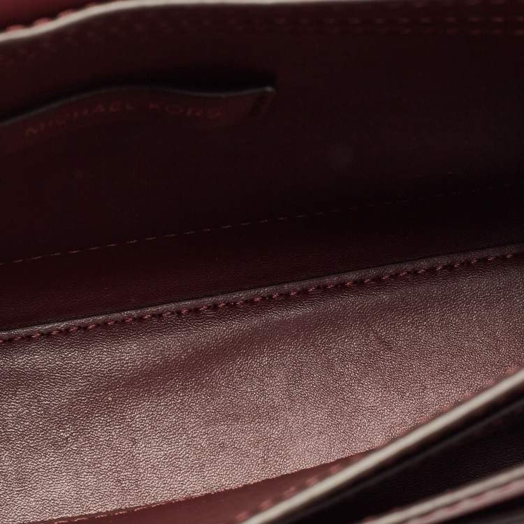 Pre Owned Michael Kors Burgundy Leather Small Lita Shoulder Bag 