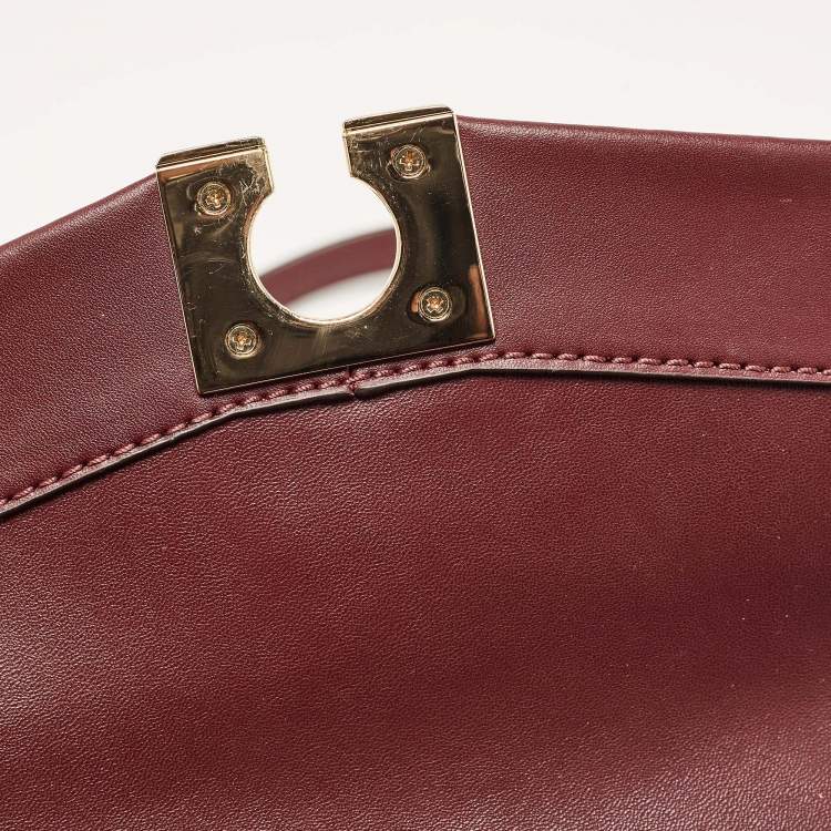 Pre Owned Michael Kors Burgundy Leather Small Lita Shoulder Bag 