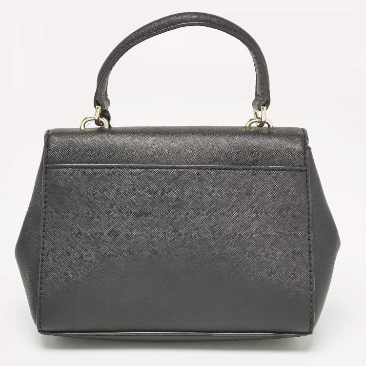 Pre Owned Michael Kors Black Leather Mini Ava Top Handle Bag