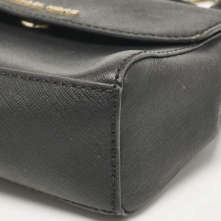 Pre Owned Michael Kors Black Leather Mini Ava Top Handle Bag