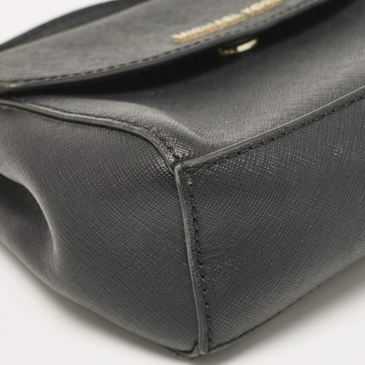 Pre Owned Michael Kors Black Leather Mini Ava Top Handle Bag