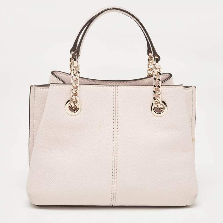 Pre Owned Michael Kors Pink Faux Leather Small Teagan Tote