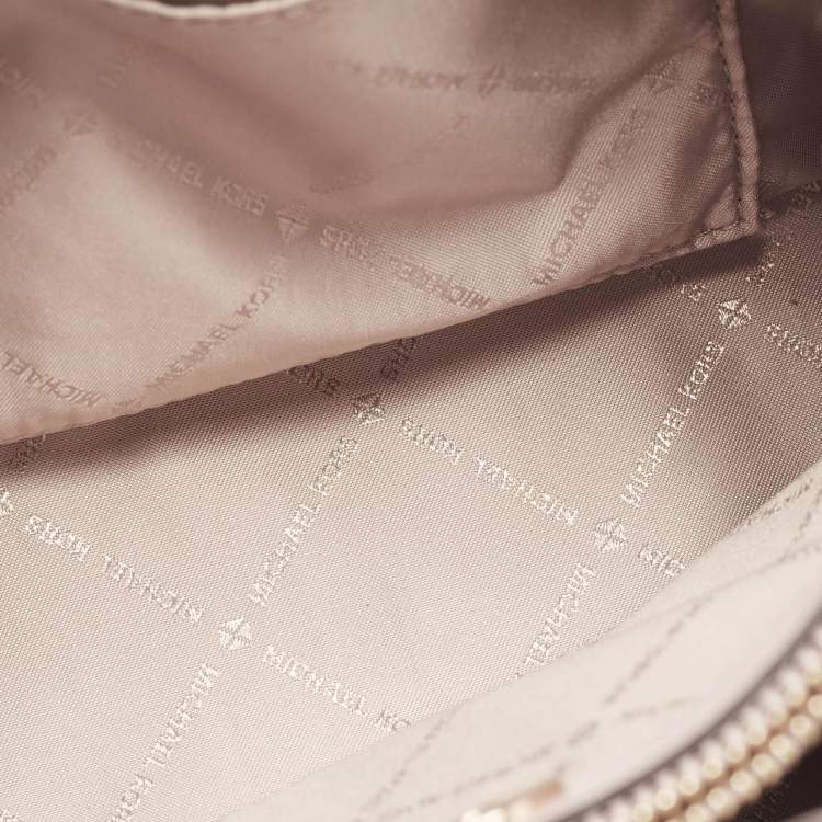 Pre Owned Michael Kors Pink Faux Leather Small Teagan Tote