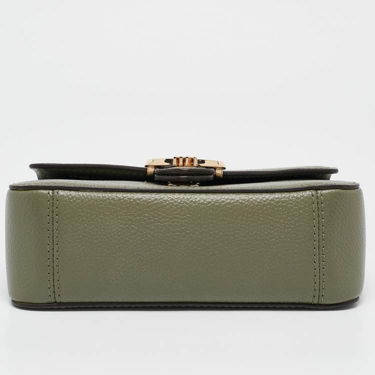 Pre Owned Michael Kors Olive Green Leather Small Wanda Shoulder Bag