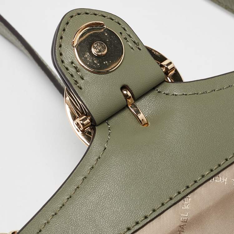 Pre Owned Michael Kors Olive Green Leather Small Wanda Shoulder Bag