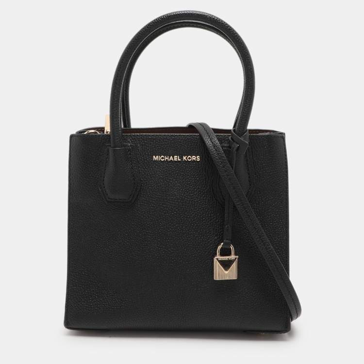 Pre Owned Michael Kors Black Leather Mercer Tote