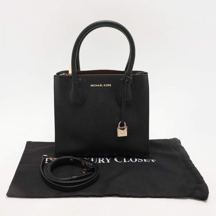 Pre Owned Michael Kors Black Leather Mercer Tote