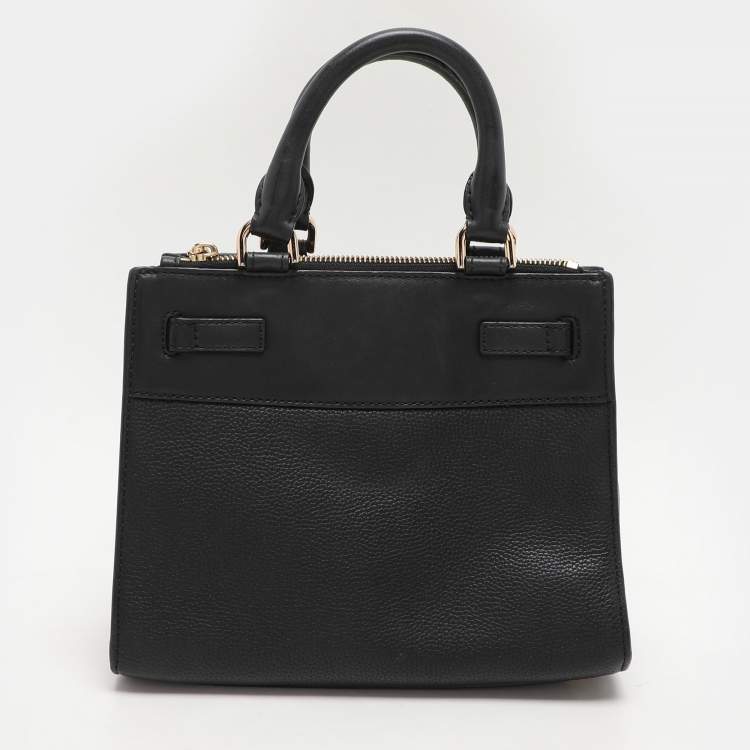 Pre Owned Michael Kors Black Leather Reagan Tote