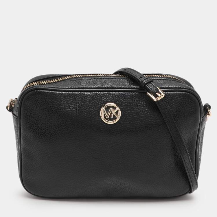 Pre Owned Michael Kors Black Leather Crossbody Bag