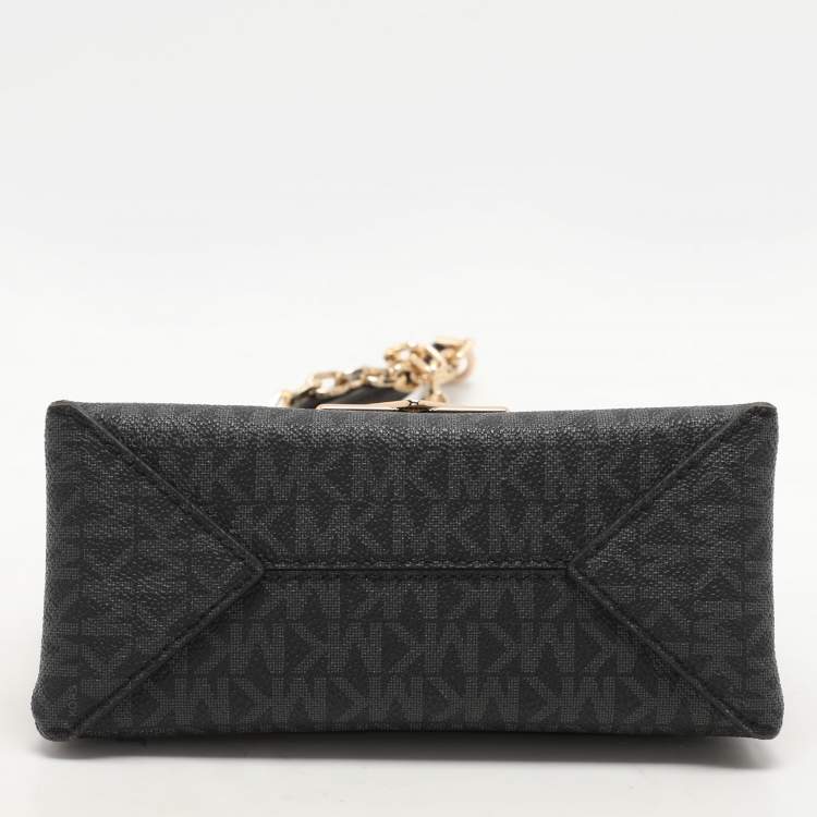 Pre Owned Michael Kors Dark Grey Coated Canvas Cece Shoulder Bags