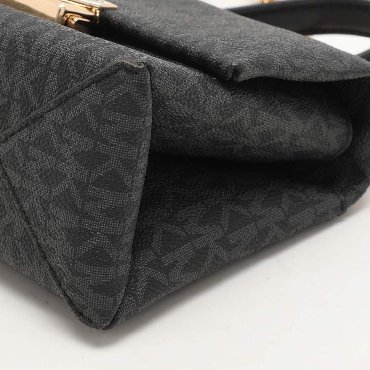 Pre Owned Michael Kors Dark Grey Coated Canvas Cece Shoulder Bags