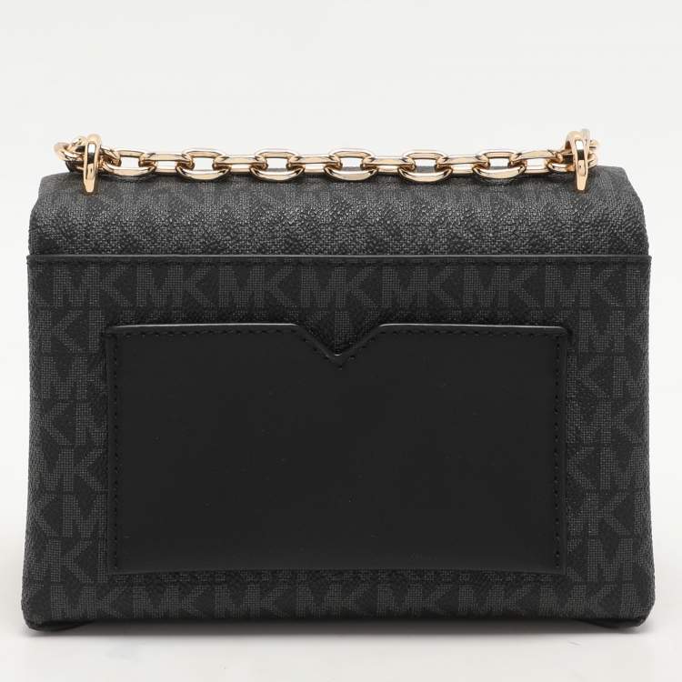 Pre Owned Michael Kors Dark Grey Coated Canvas Cece Shoulder Bags