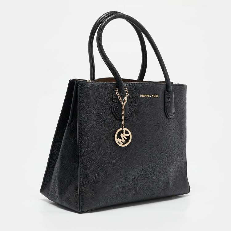 Pre Owned Michael Kors Black Leather Large Mercer Tote
