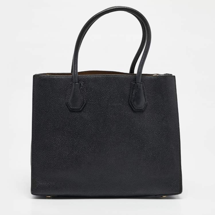 Pre Owned Michael Kors Black Leather Large Mercer Tote