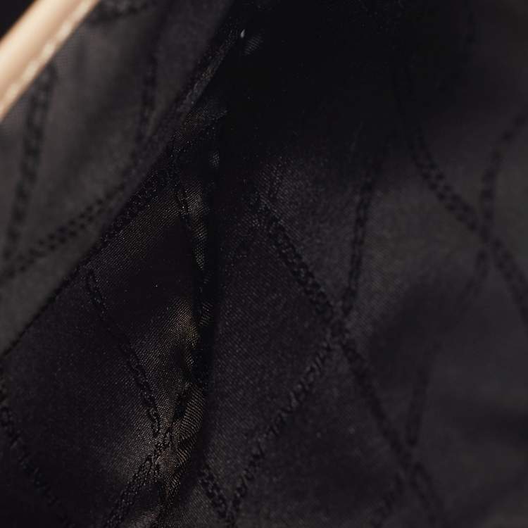 Pre Owned Michael Kors Black Monogram Patent Leather Large Jet Set Crossbody Bag