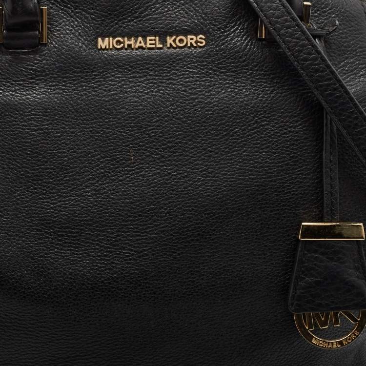 Pre Owned Michael Kors Black Leather Large Riley Satchel