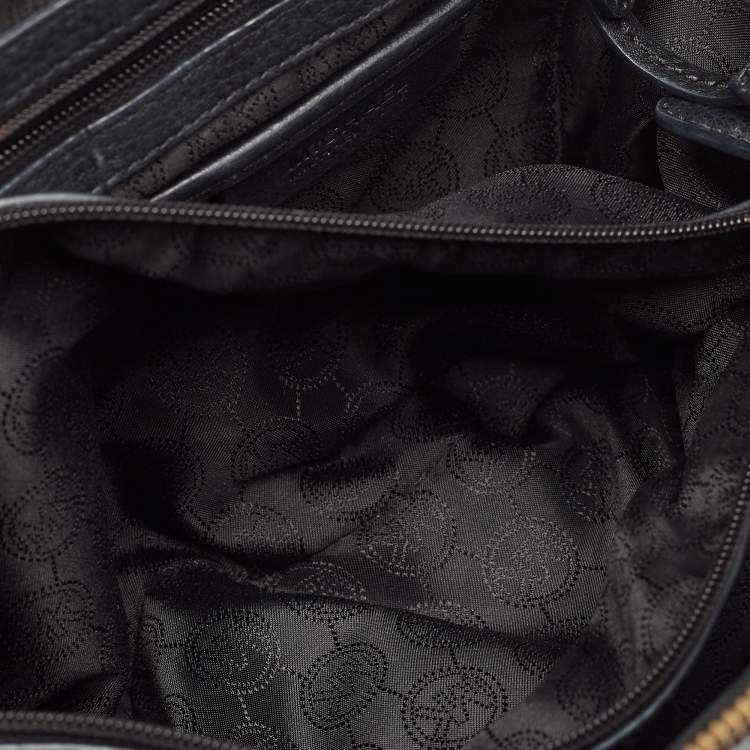 Pre Owned Michael Kors Black Leather Large Riley Satchel