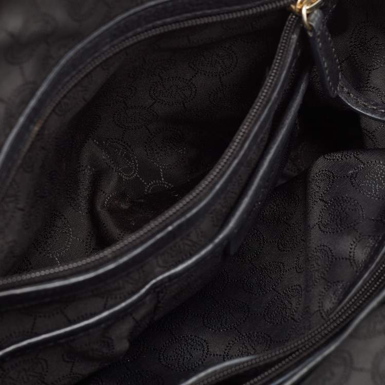 Pre Owned Michael Kors Black Leather Large Riley Satchel