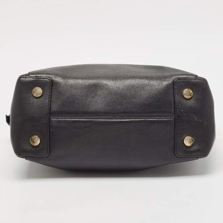 Pre Owned Michael Kors Black Leather Large Riley Satchel