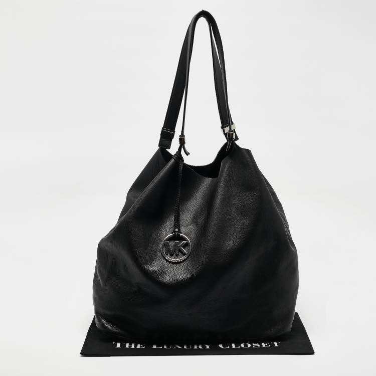 Pre Owned Michael Kors Black Leather Colgate Grab Shoulder Bag