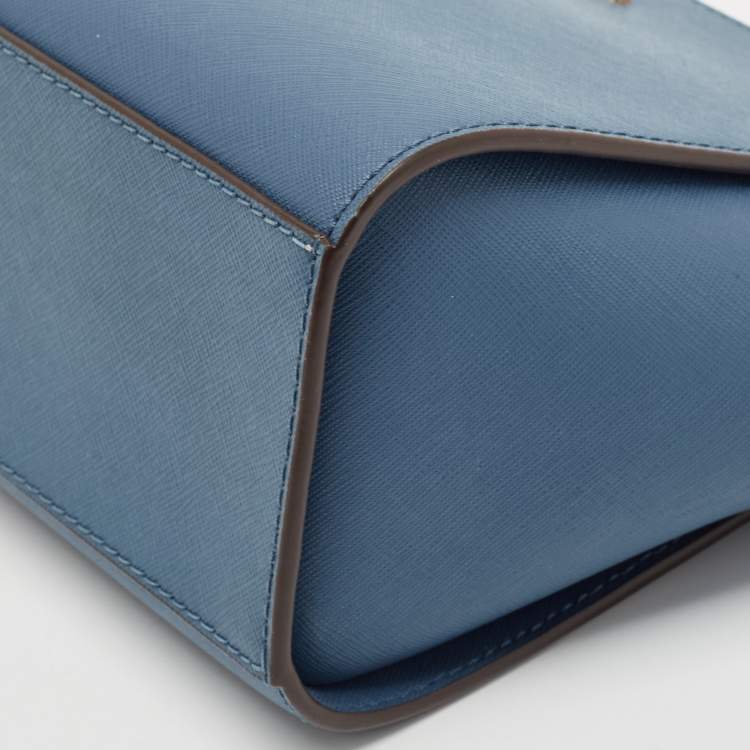 Pre Owned Michael Kors Blue Leather Small Selma Crossbody Bag