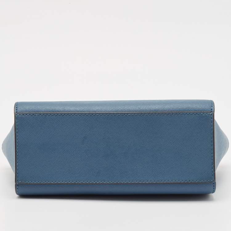 Pre Owned Michael Kors Blue Leather Small Selma Crossbody Bag