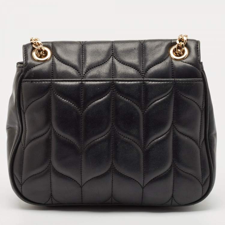 Pre Owned Michael Kors Black Quilted Leather Large Peyton Shoulder Bag