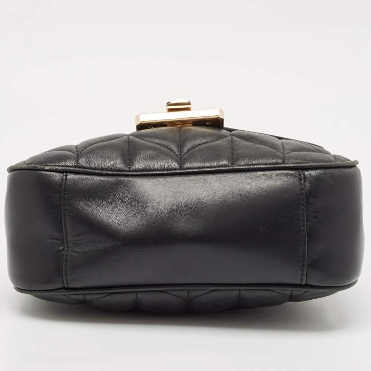 Pre Owned Michael Kors Black Quilted Leather Large Peyton Shoulder Bag