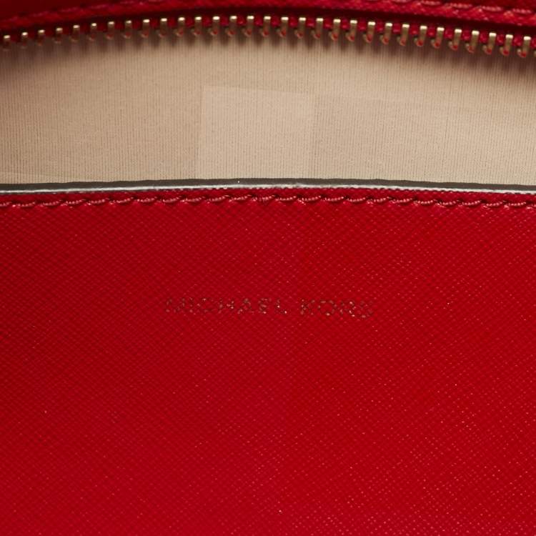 Pre Owned Michael Kors Red Leather Medium Walsh Tote