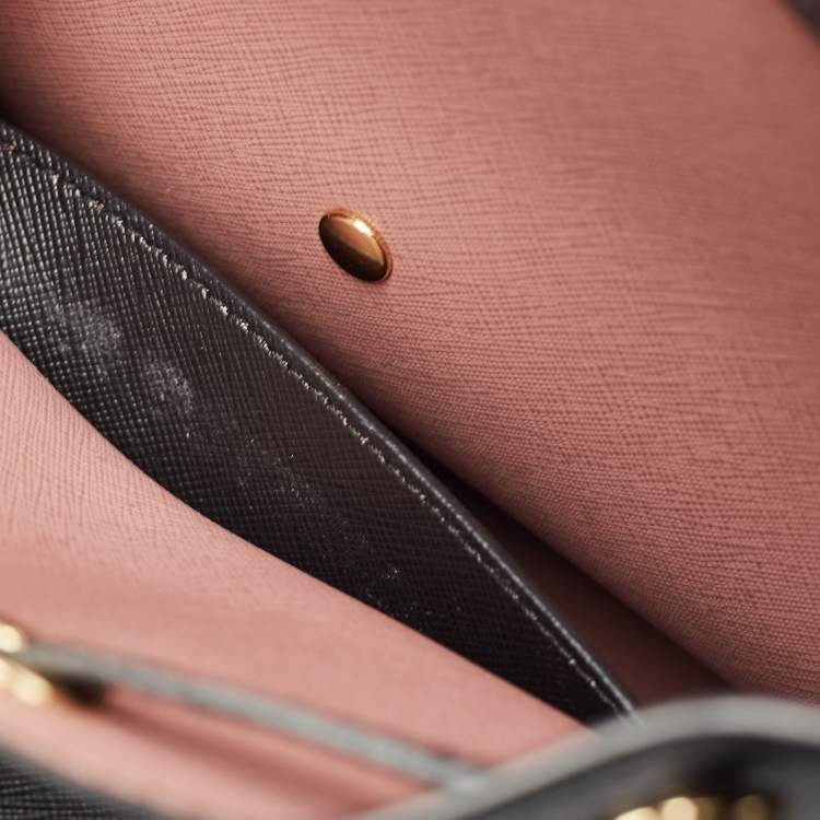 Pre Owned Michael Kors Black Leather Greenwich Bucket Bag